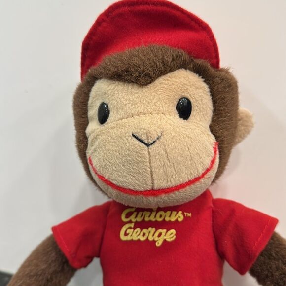 Gund Curious George Monkey Vintage Plush Stuffed Animal Red Shirt Red Hat - Picture 2 of 6